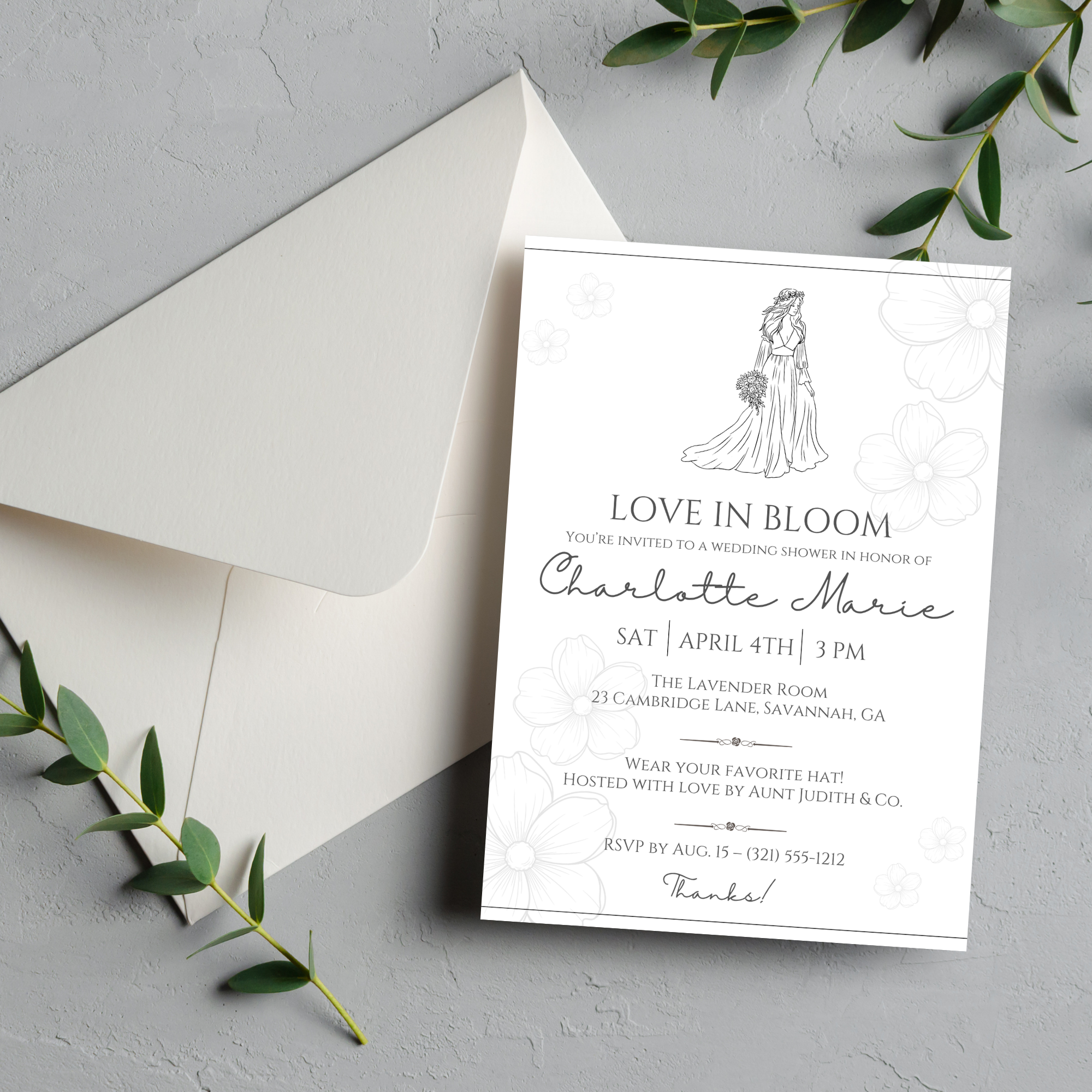 Minimalist Bridal Shower Invitation