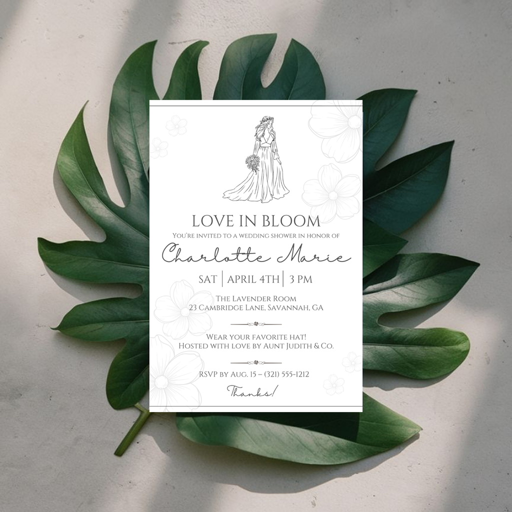 Minimalist Bridal Shower Invitation