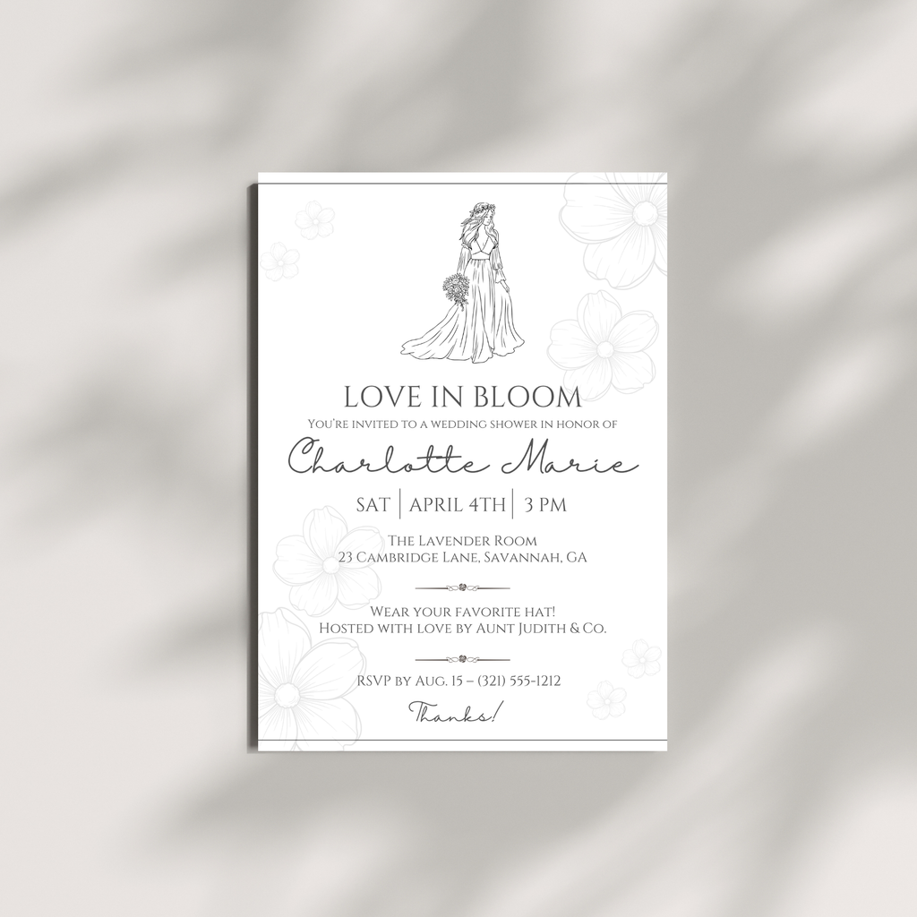 Minimalist Bridal Shower Invitation