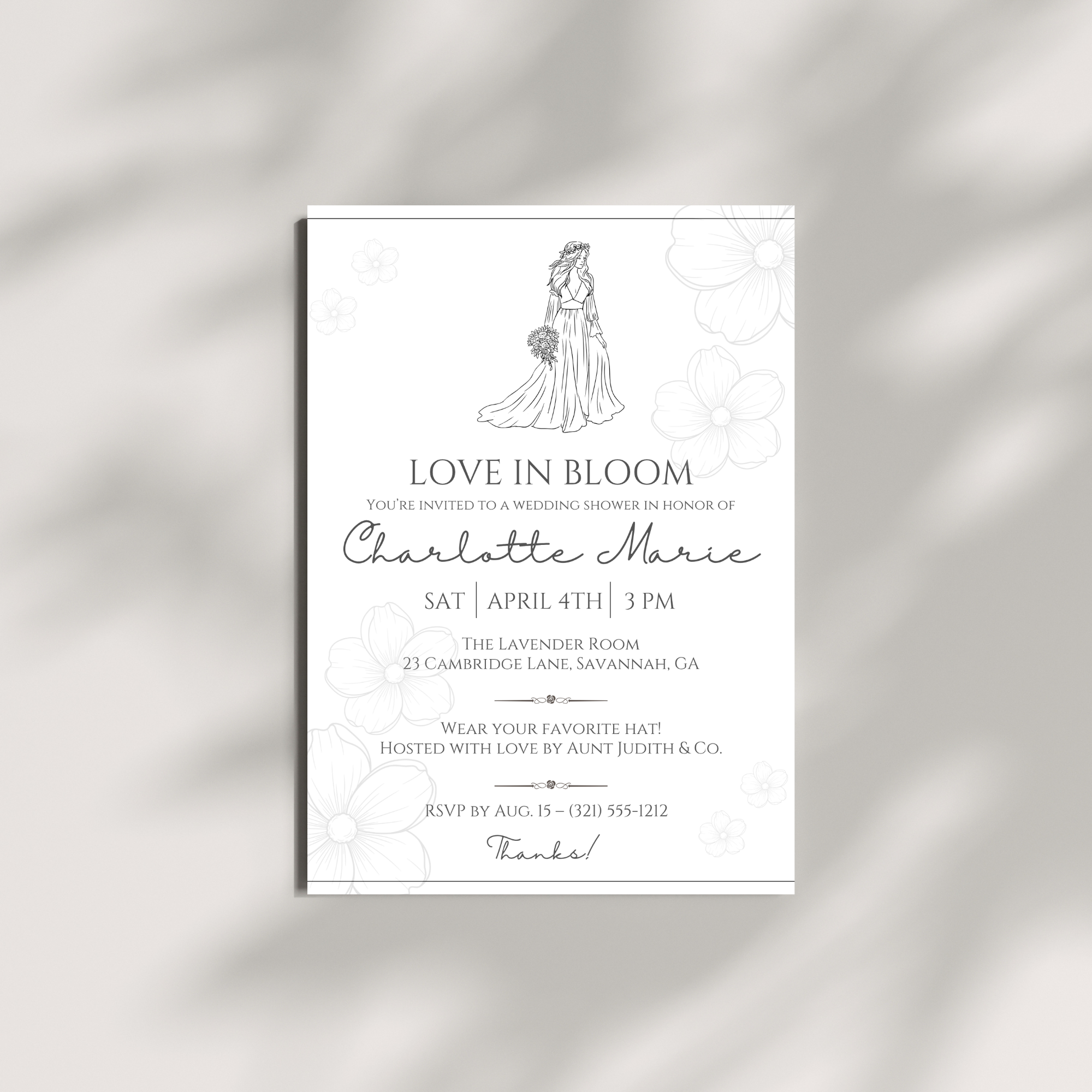 Minimalist Bridal Shower Invitation