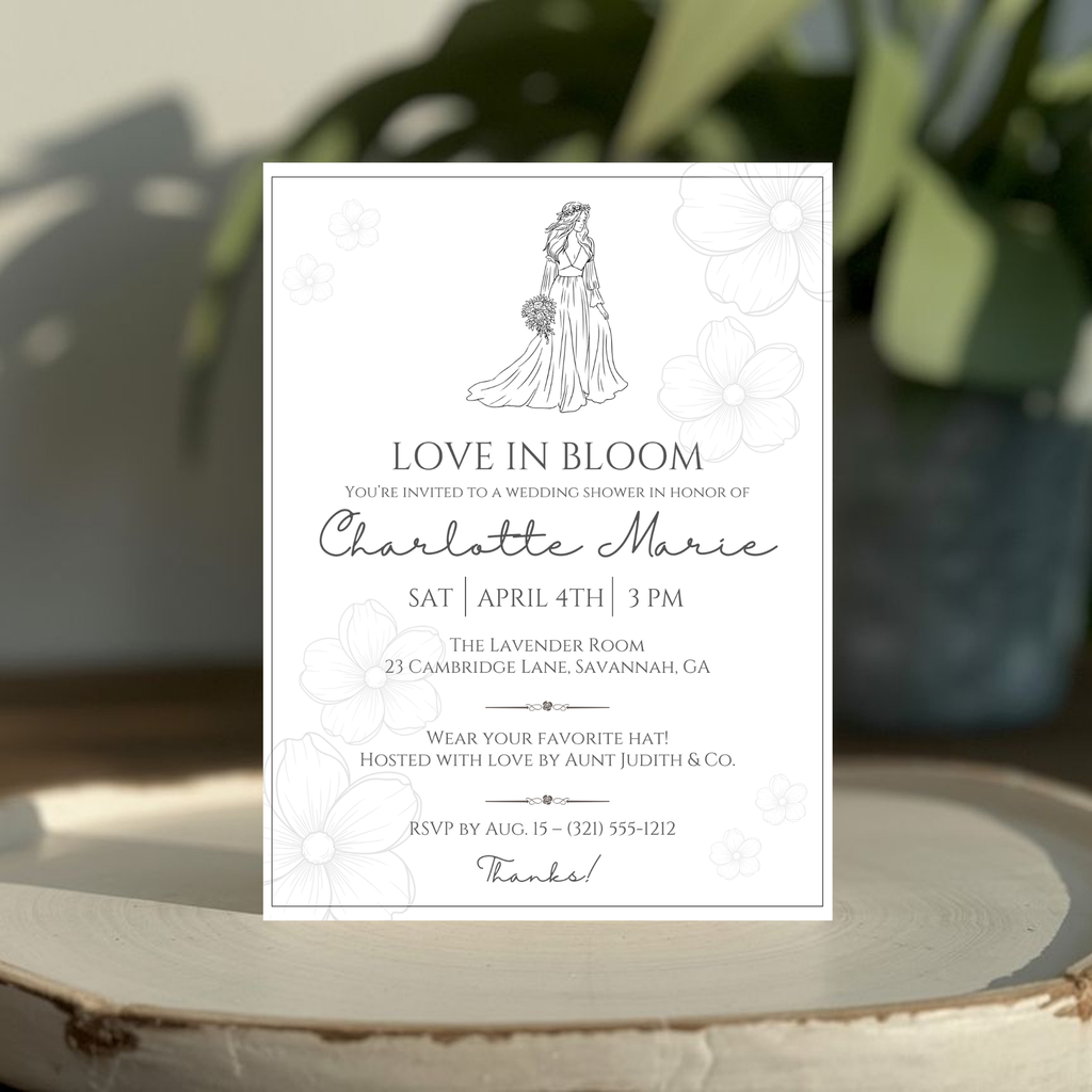 Minimalist Bridal Shower Invitation