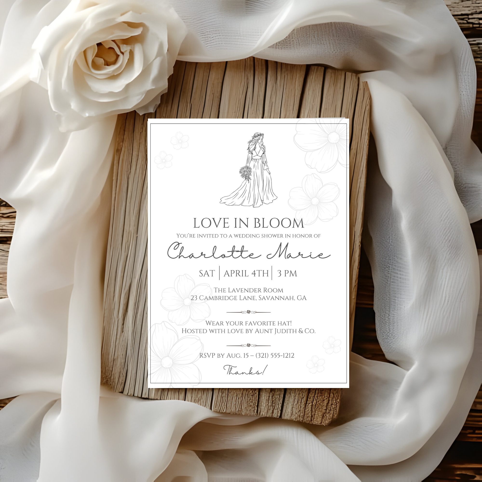 Minimalist Bridal Shower Invitation