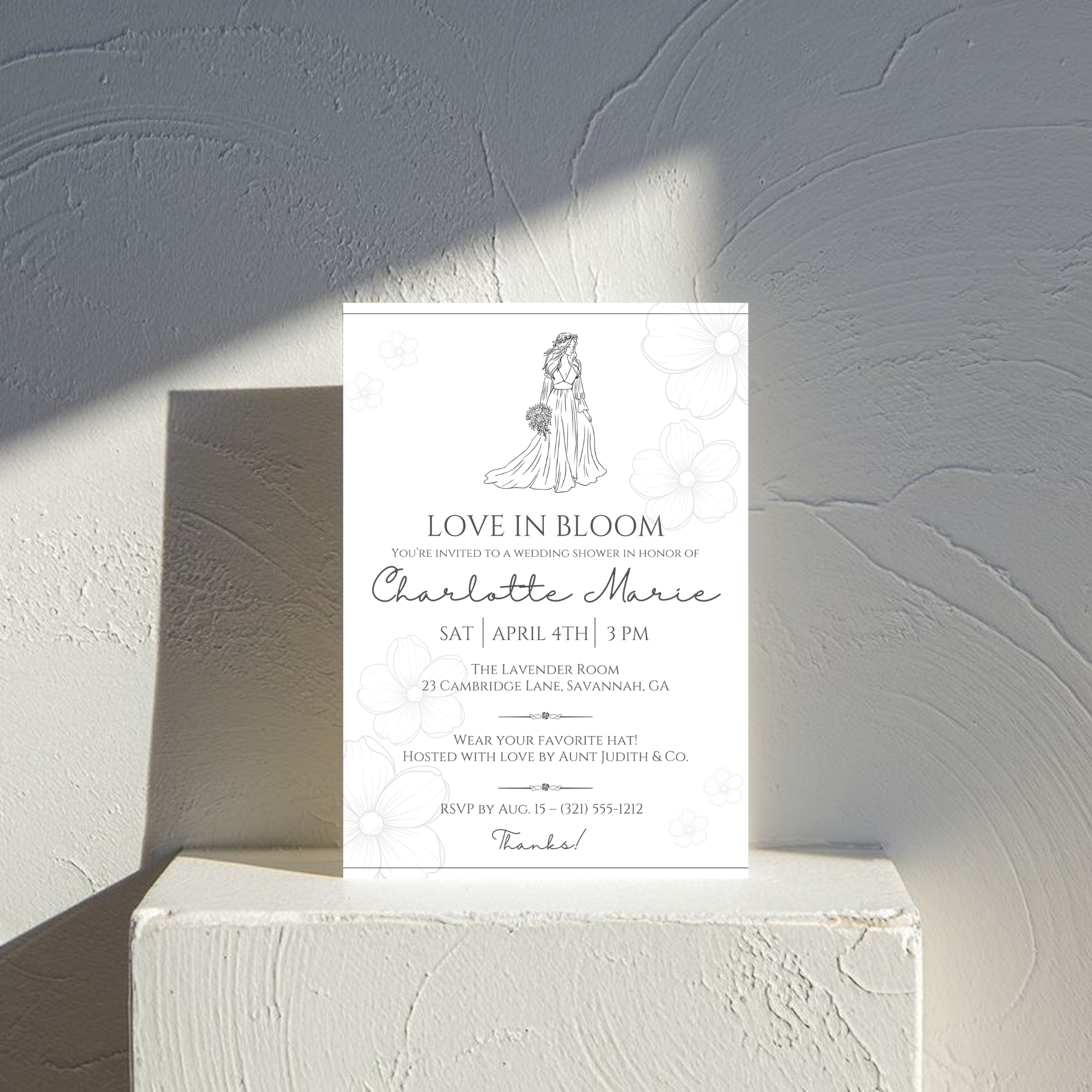 Minimalist Bridal Shower Invitation