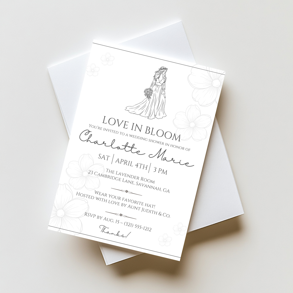 Minimalist Bridal Shower Invitation