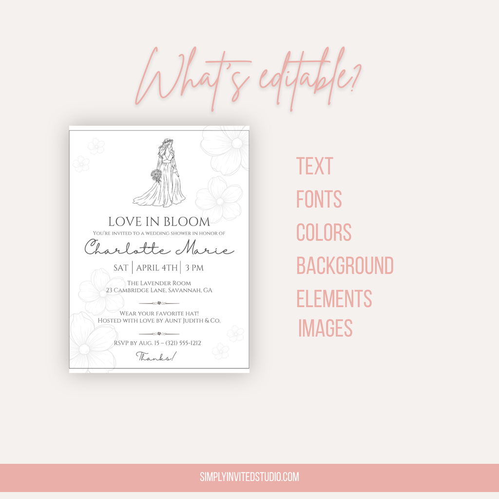 Minimalist Bridal Shower Invitation