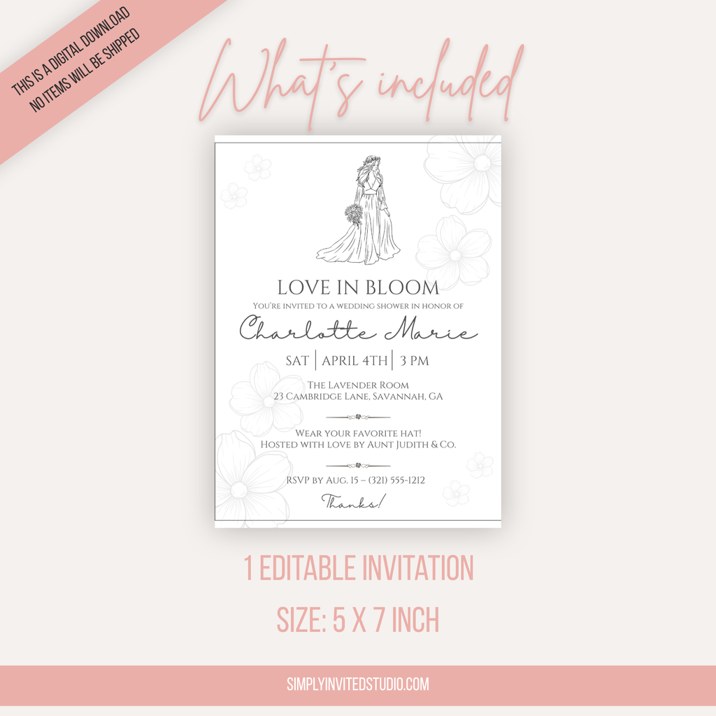Minimalist Bridal Shower Invitation