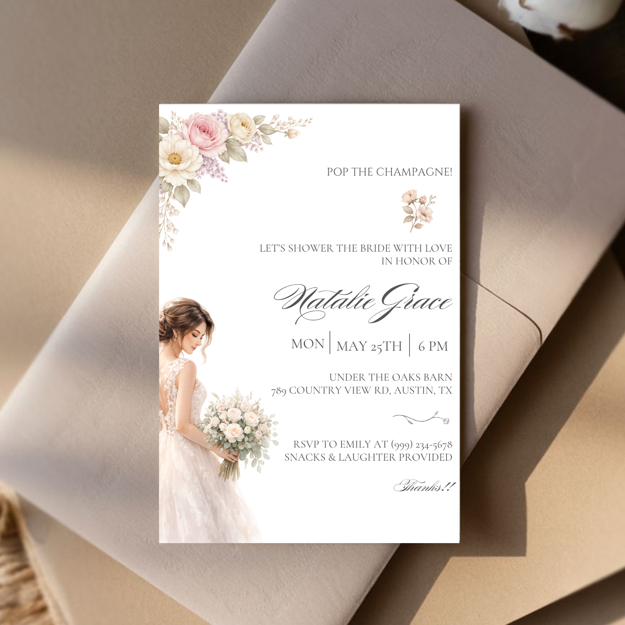 Romantic Bridal Shower Invitation