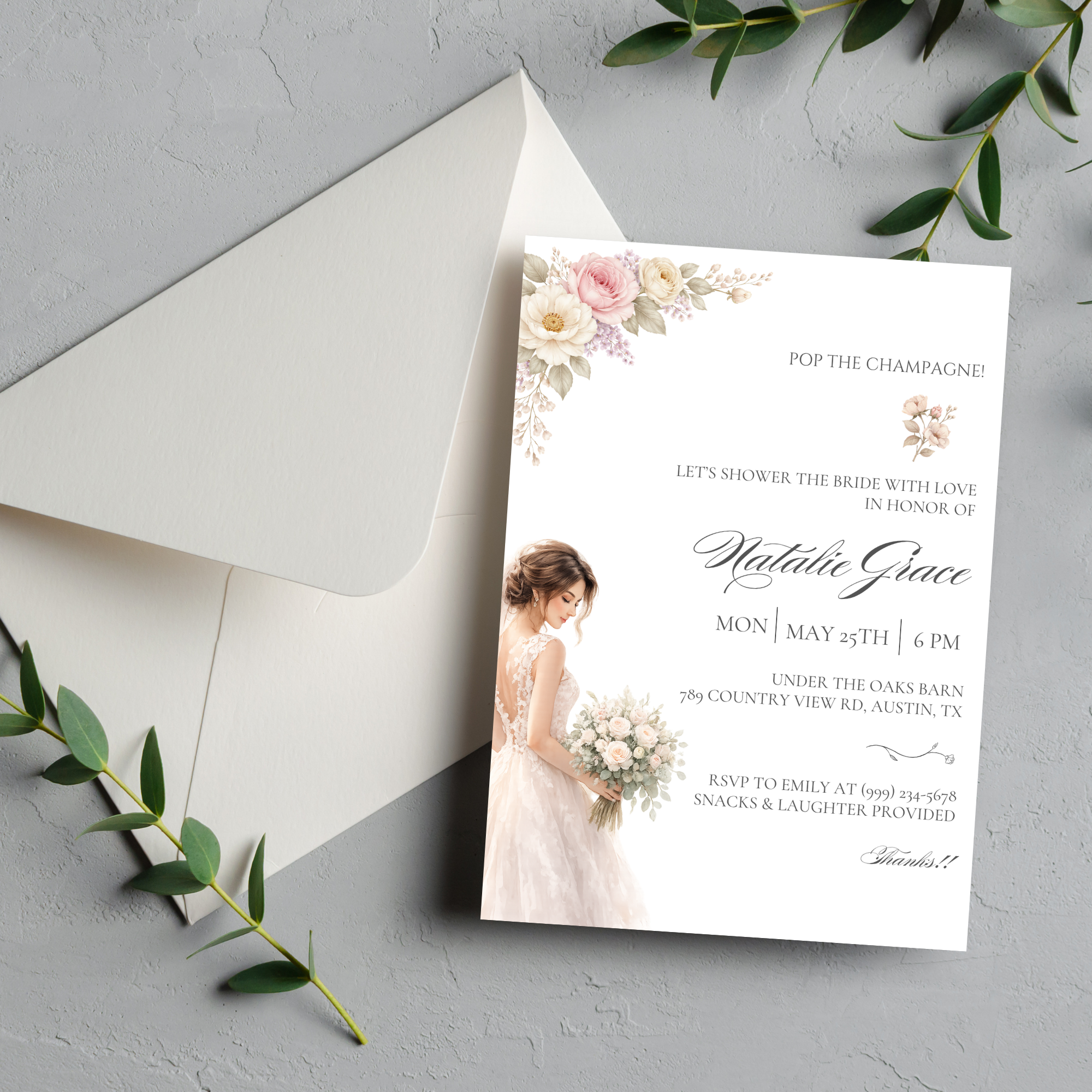 Romantic Bridal Shower Invitation