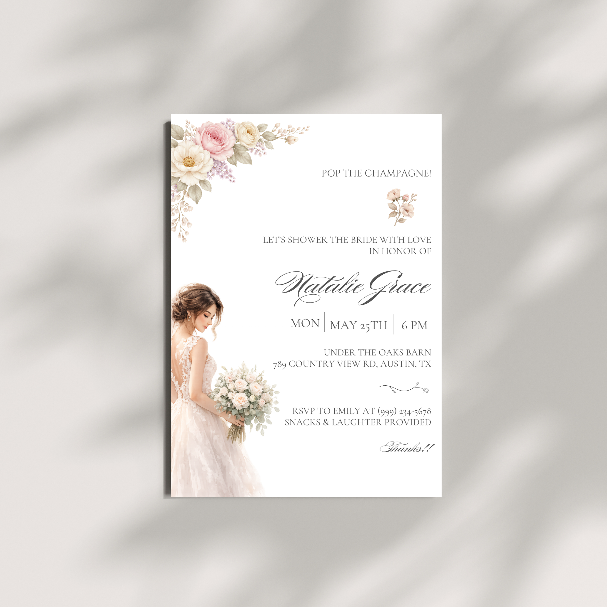 Romantic Bridal Shower Invitation