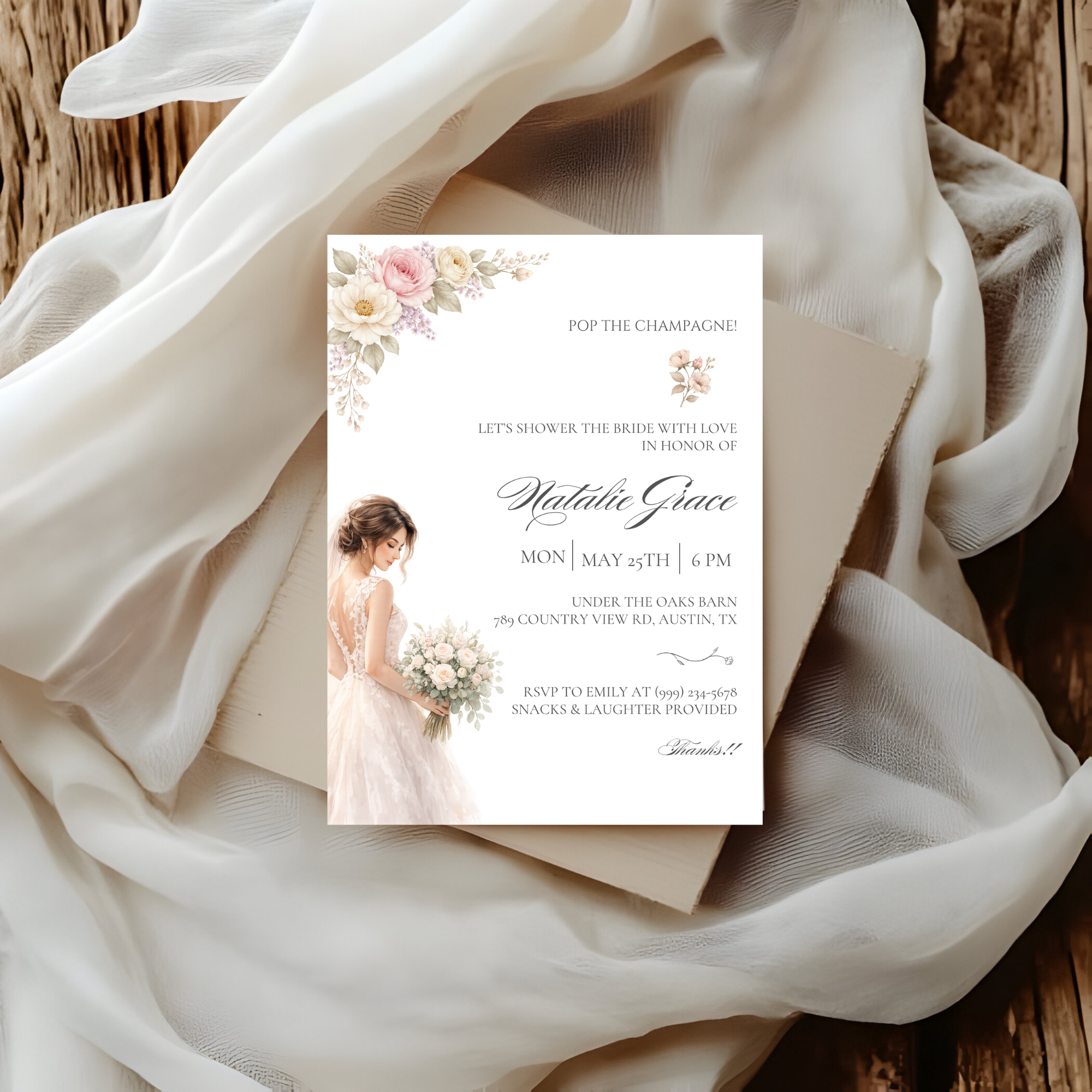Romantic Bridal Shower Invitation