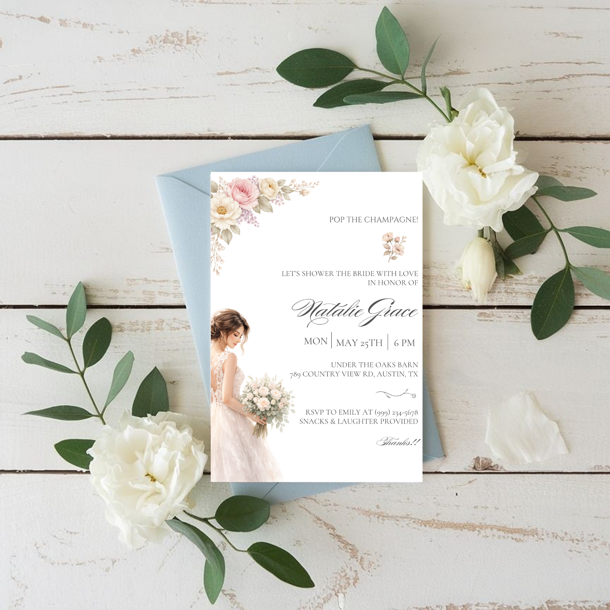 Romantic Bridal Shower Invitation