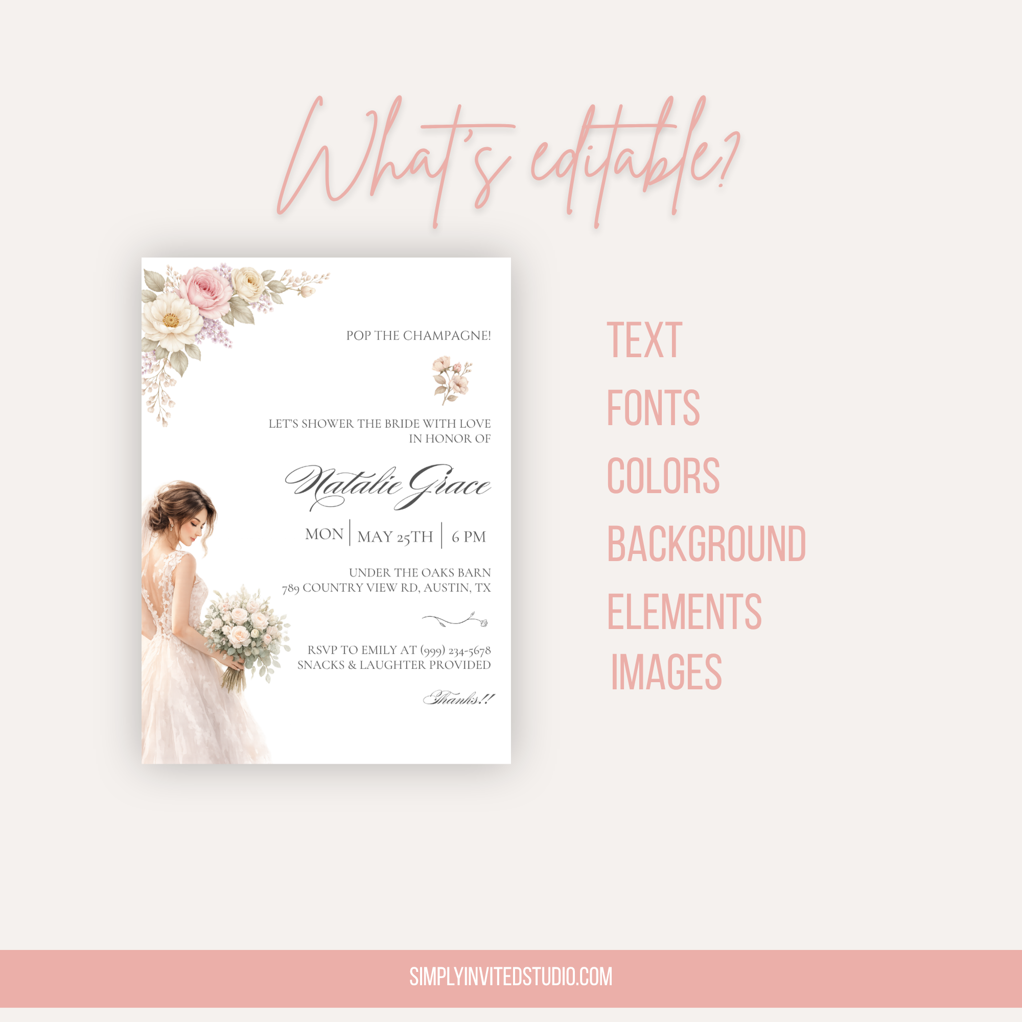 Romantic Bridal Shower Invitation