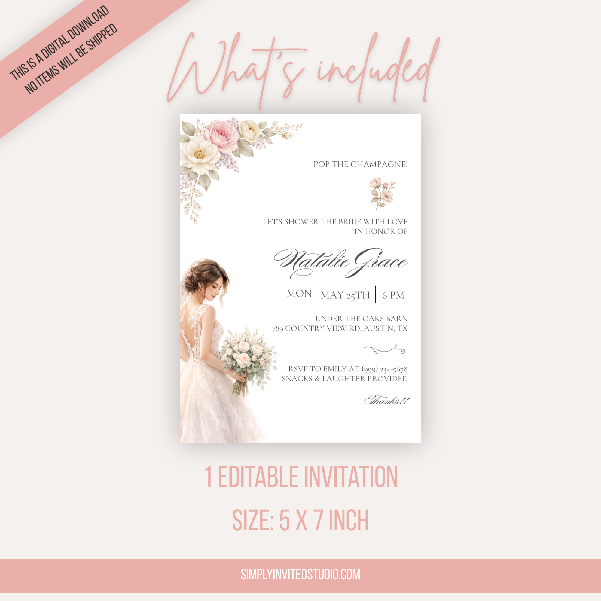 Romantic Bridal Shower Invitation