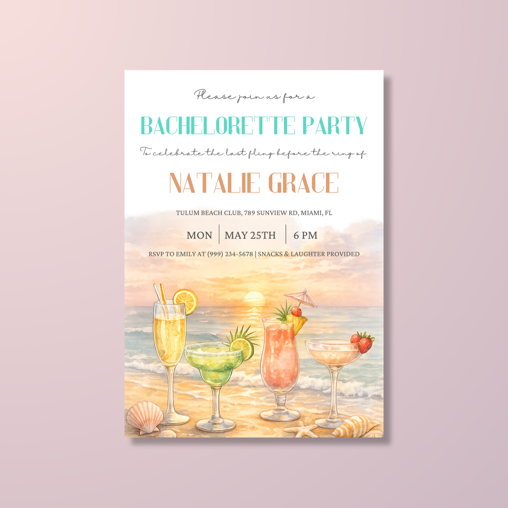 Beach Bridal Shower Invitation