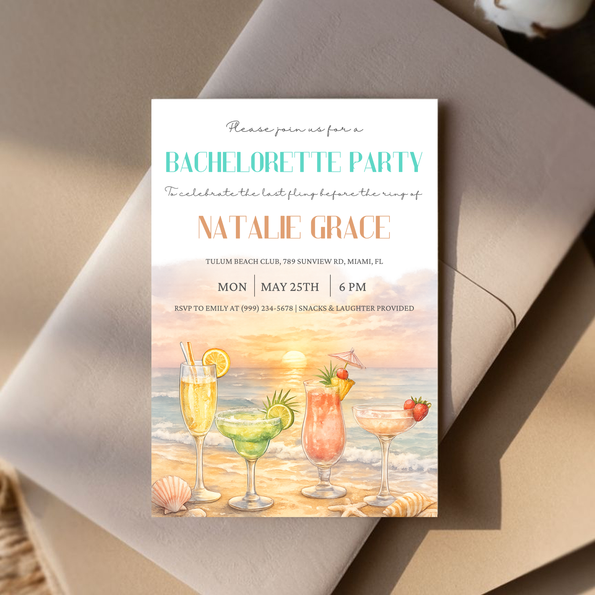 Beach Bridal Shower Invitation