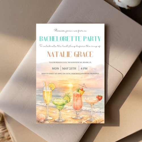 Beach Bridal Shower Invitation