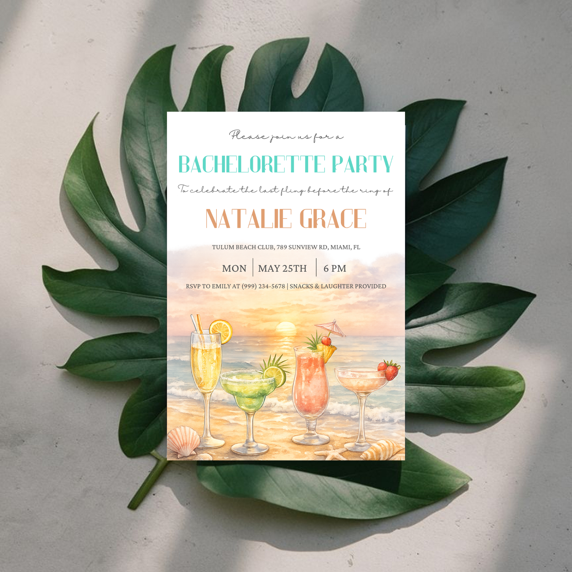 Beach Bridal Shower Invitation