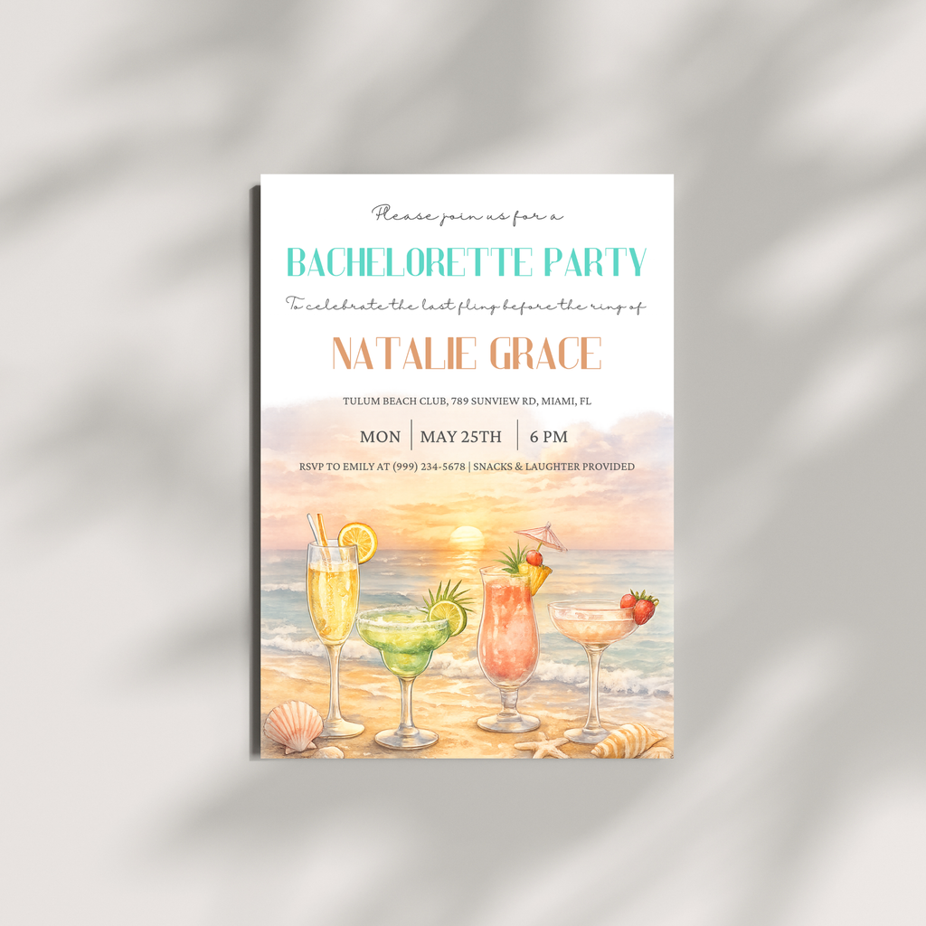 Beach Bridal Shower Invitation