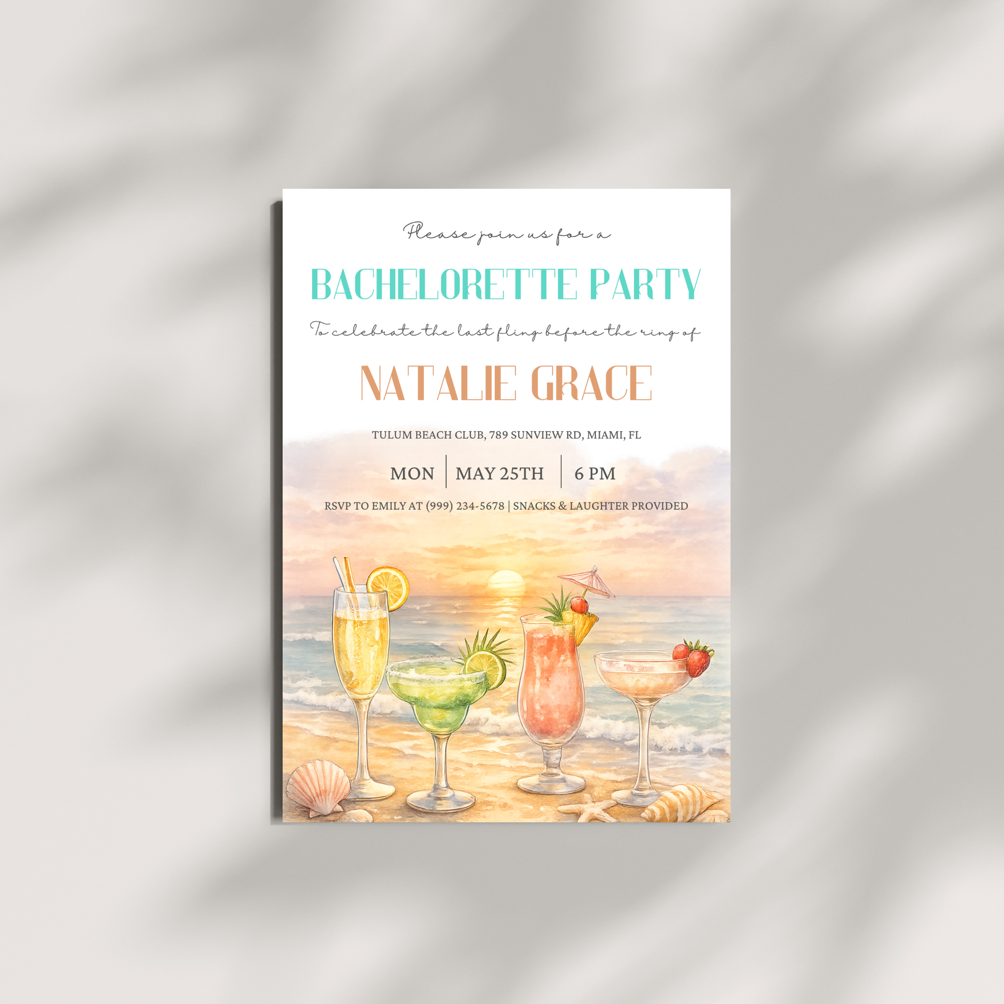 Beach Bridal Shower Invitation