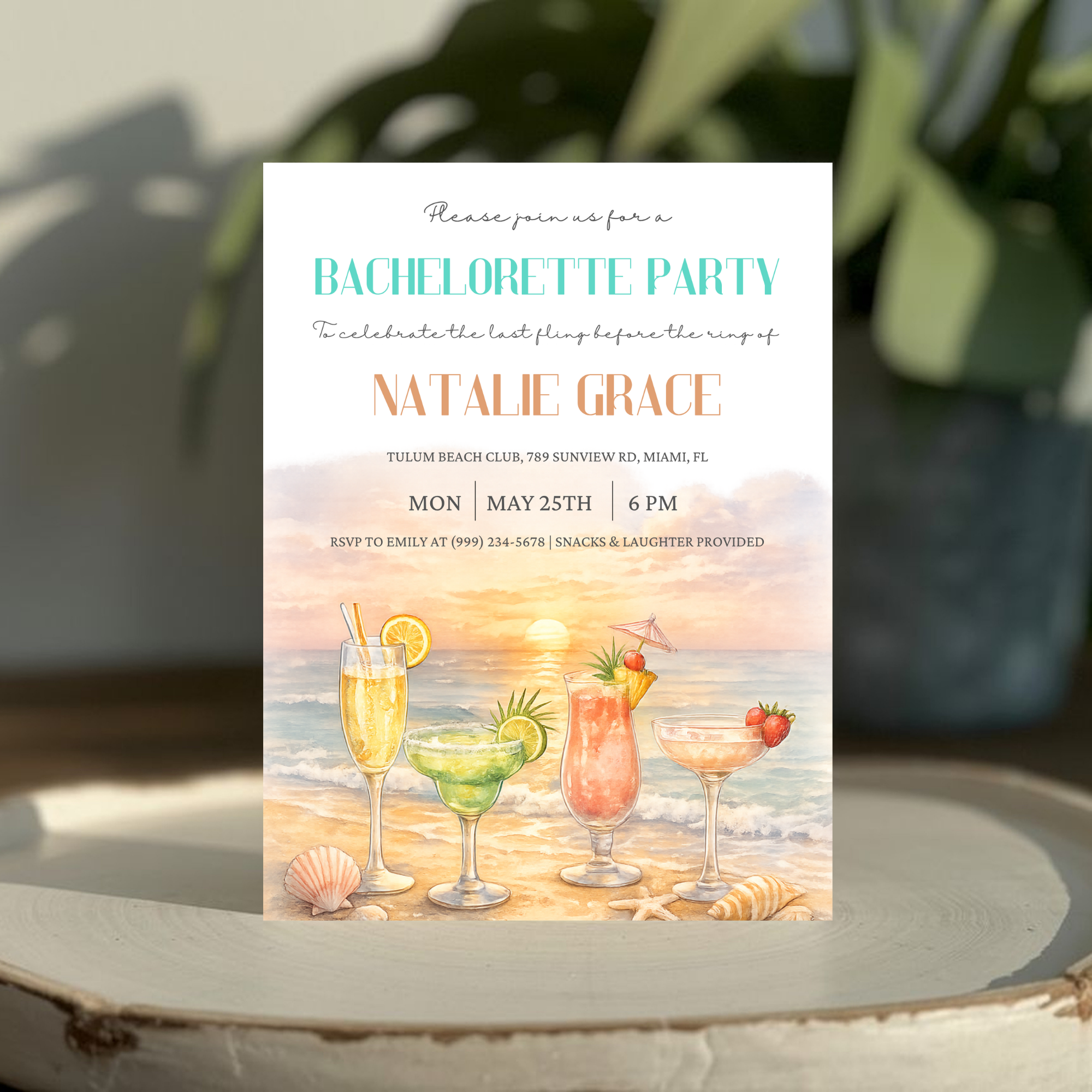 Beach Bridal Shower Invitation