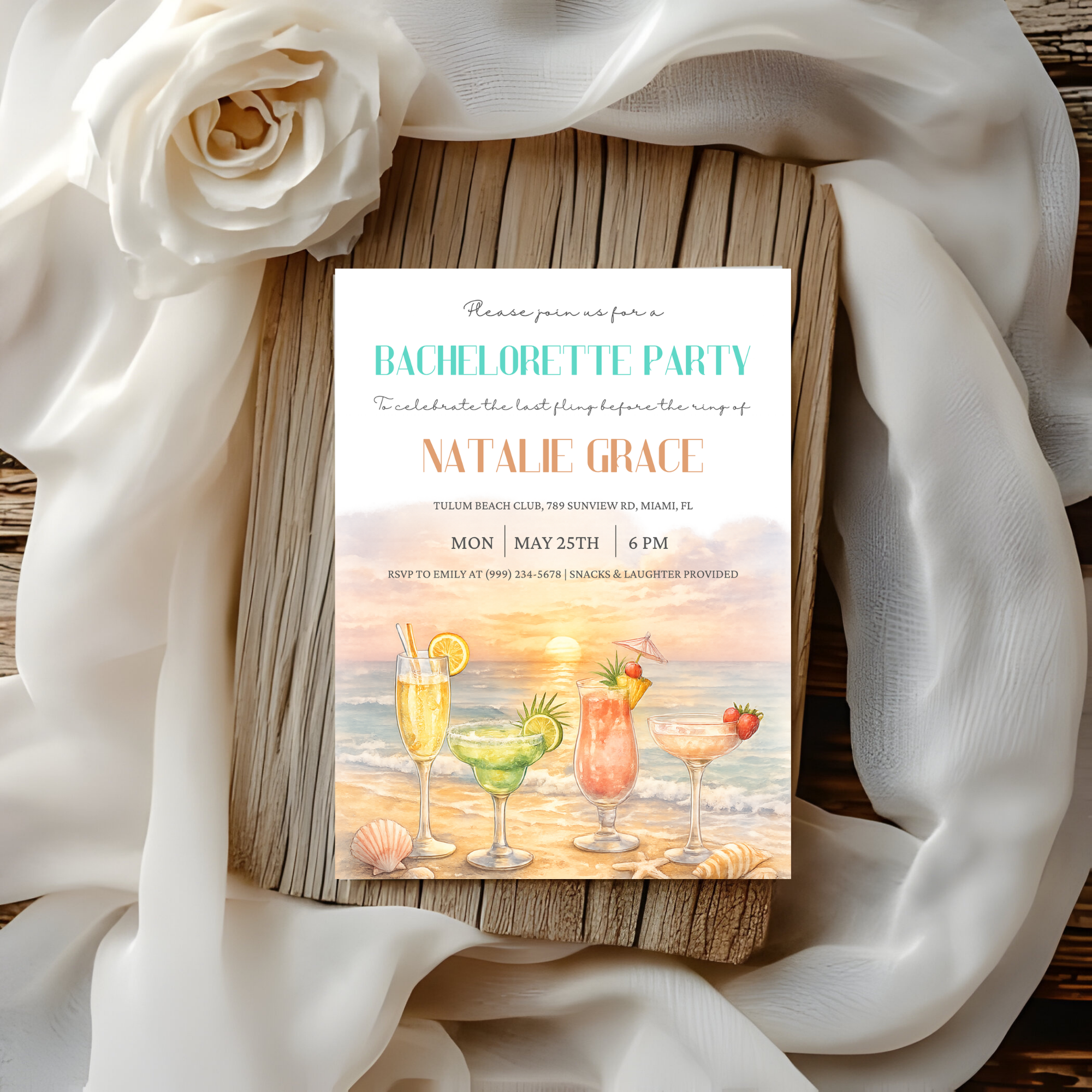 Beach Bridal Shower Invitation