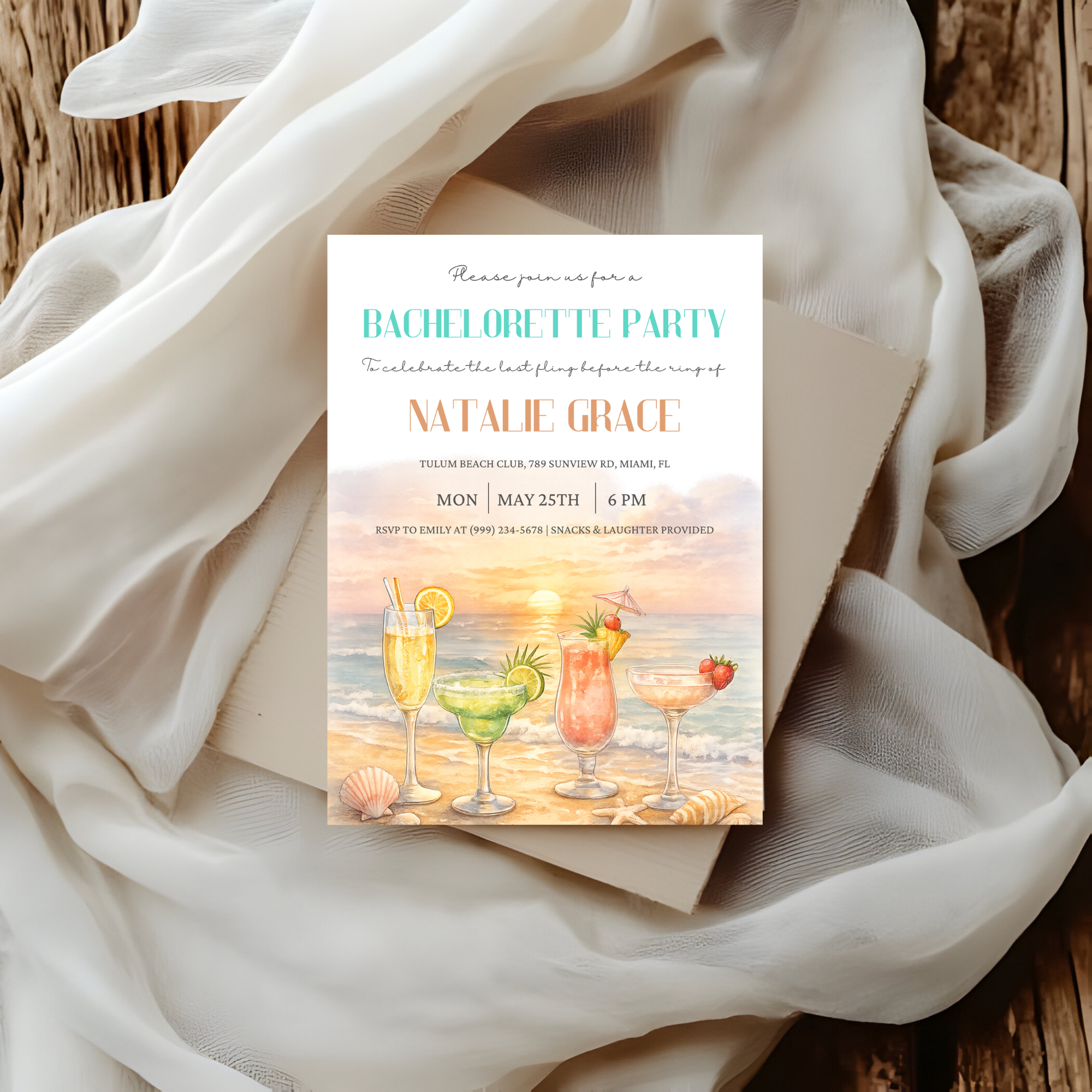 Beach Bridal Shower Invitation