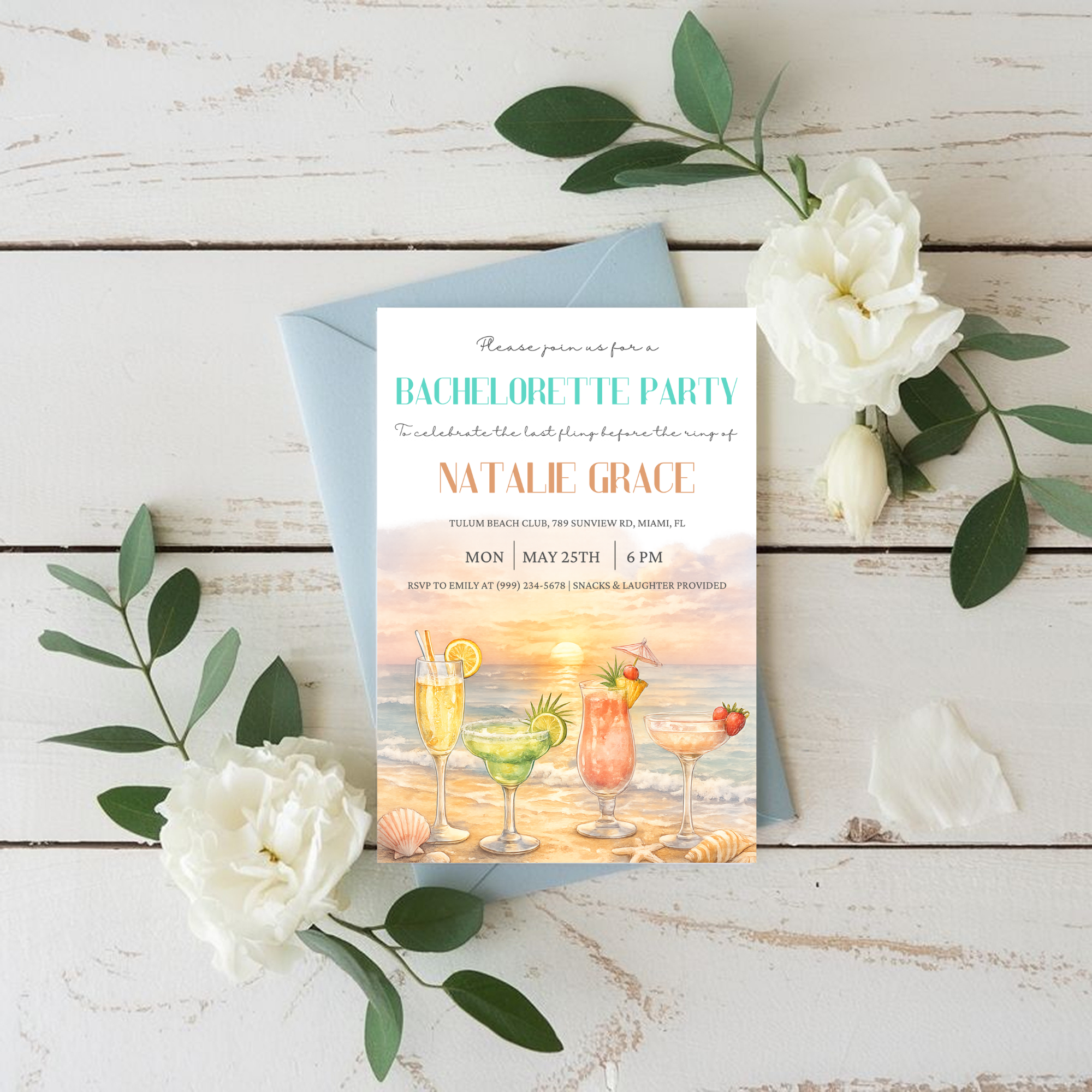 Beach Bridal Shower Invitation
