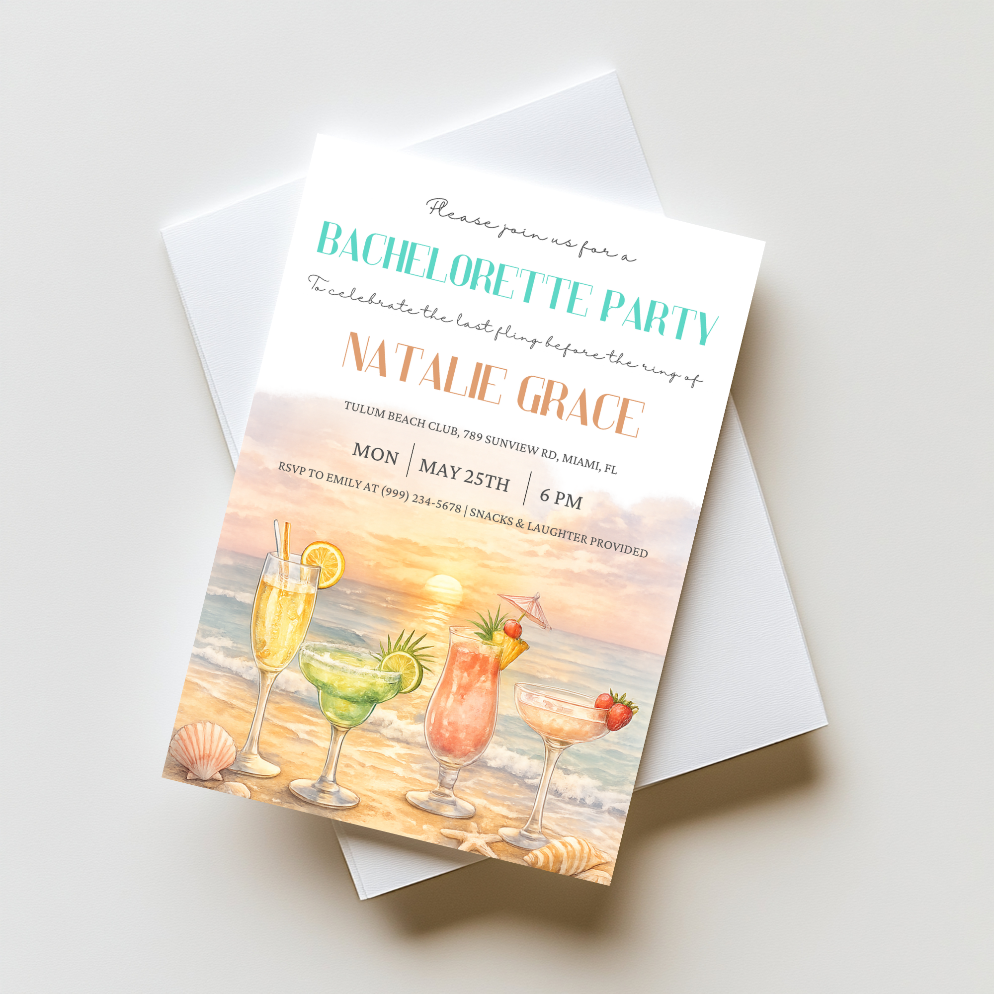 Beach Bridal Shower Invitation