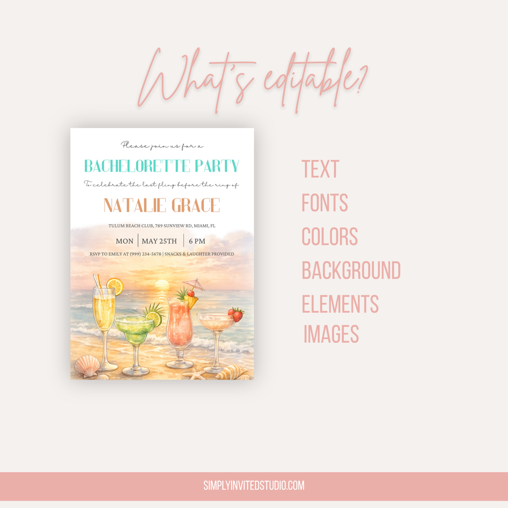 Beach Bridal Shower Invitation