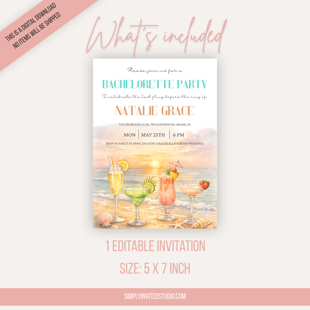 Beach Bridal Shower Invitation
