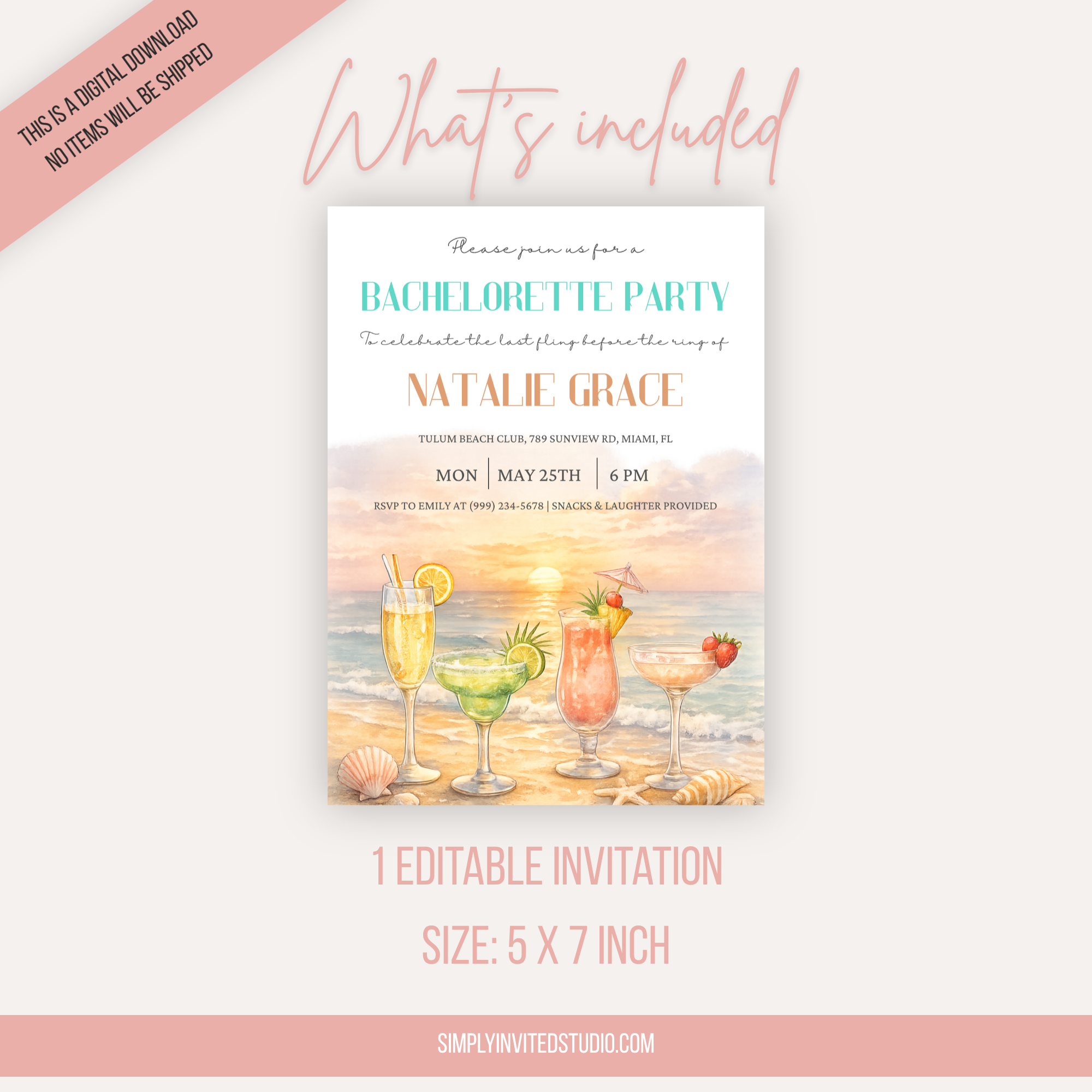 Beach Bridal Shower Invitation
