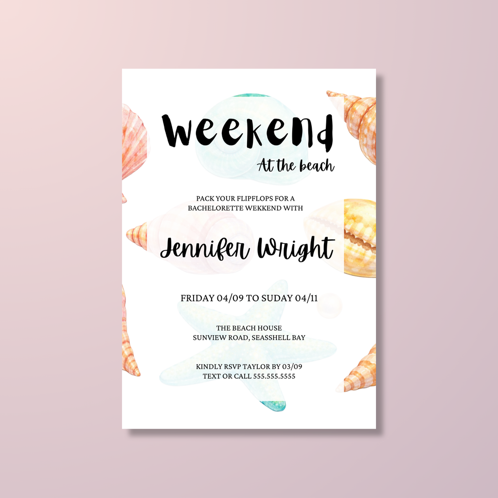 Seashell Bridal Shower Invitation