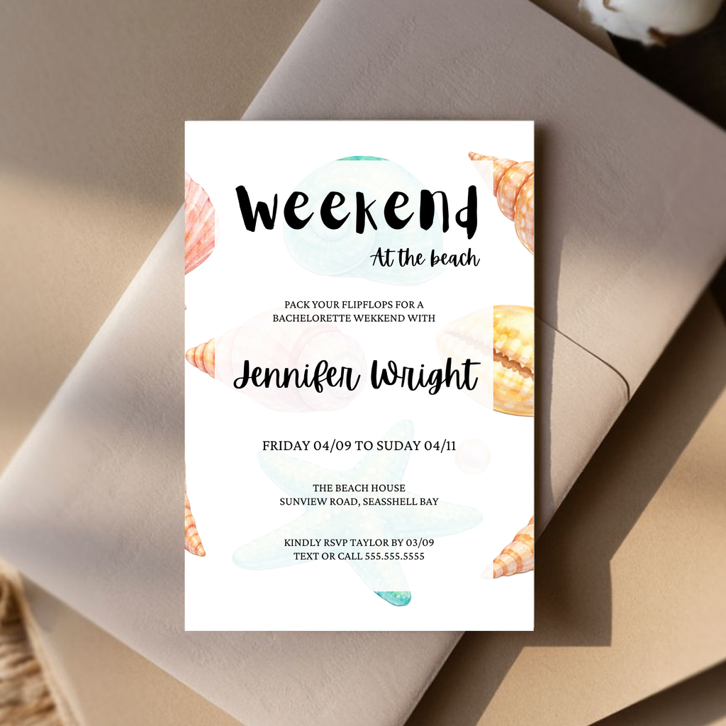 Seashell Bridal Shower Invitation