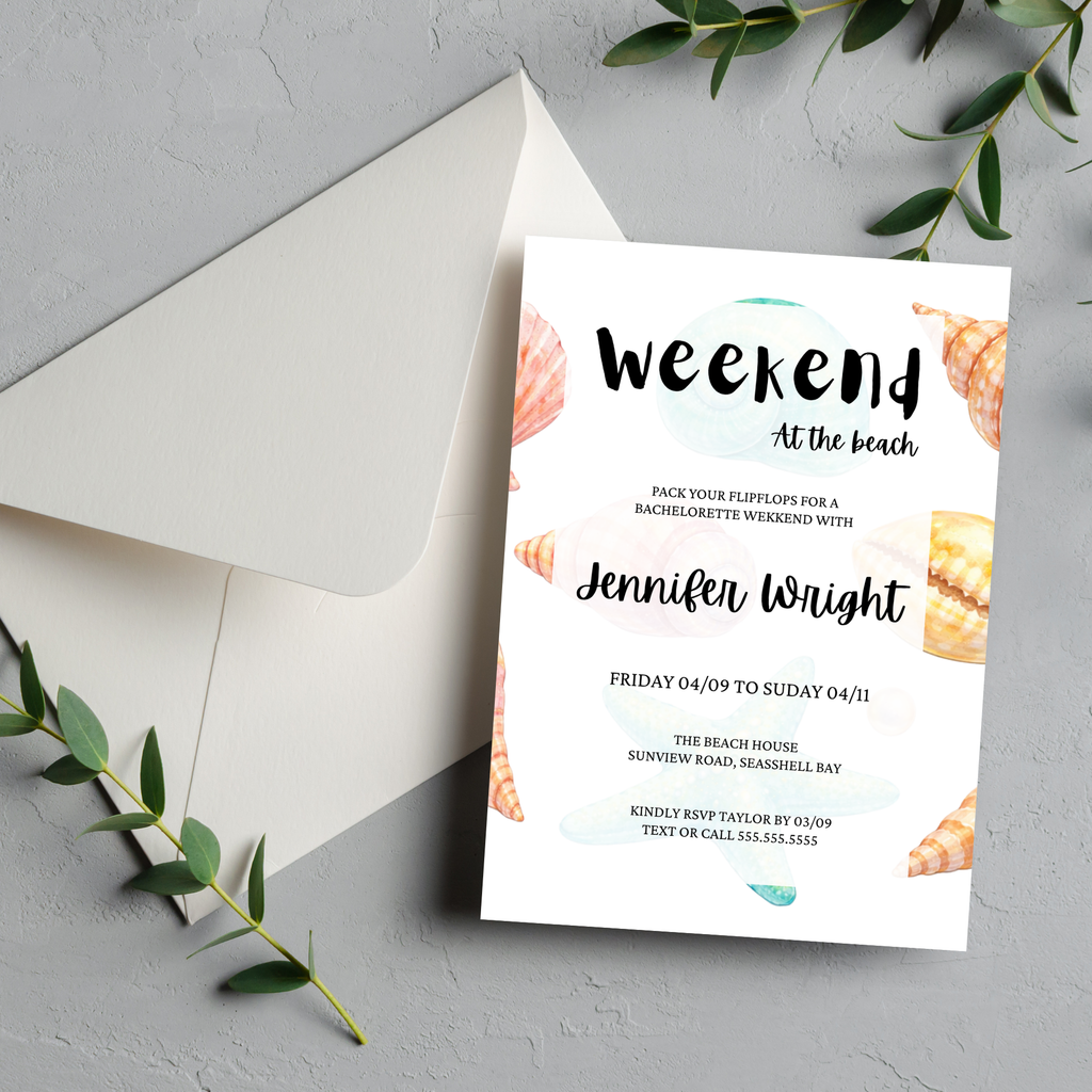 Seashell Bridal Shower Invitation