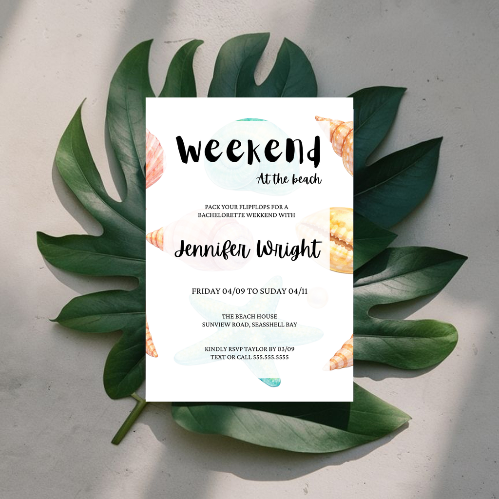 Seashell Bridal Shower Invitation