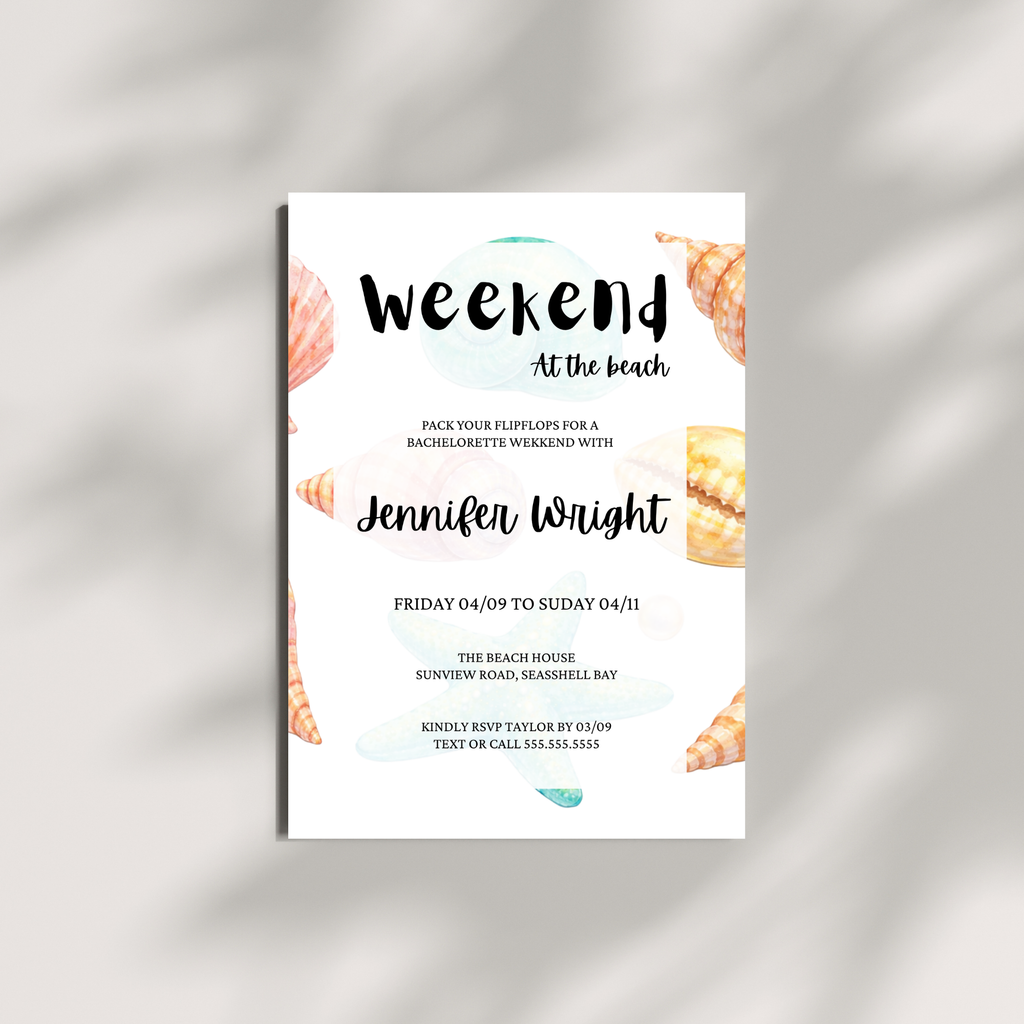Seashell Bridal Shower Invitation