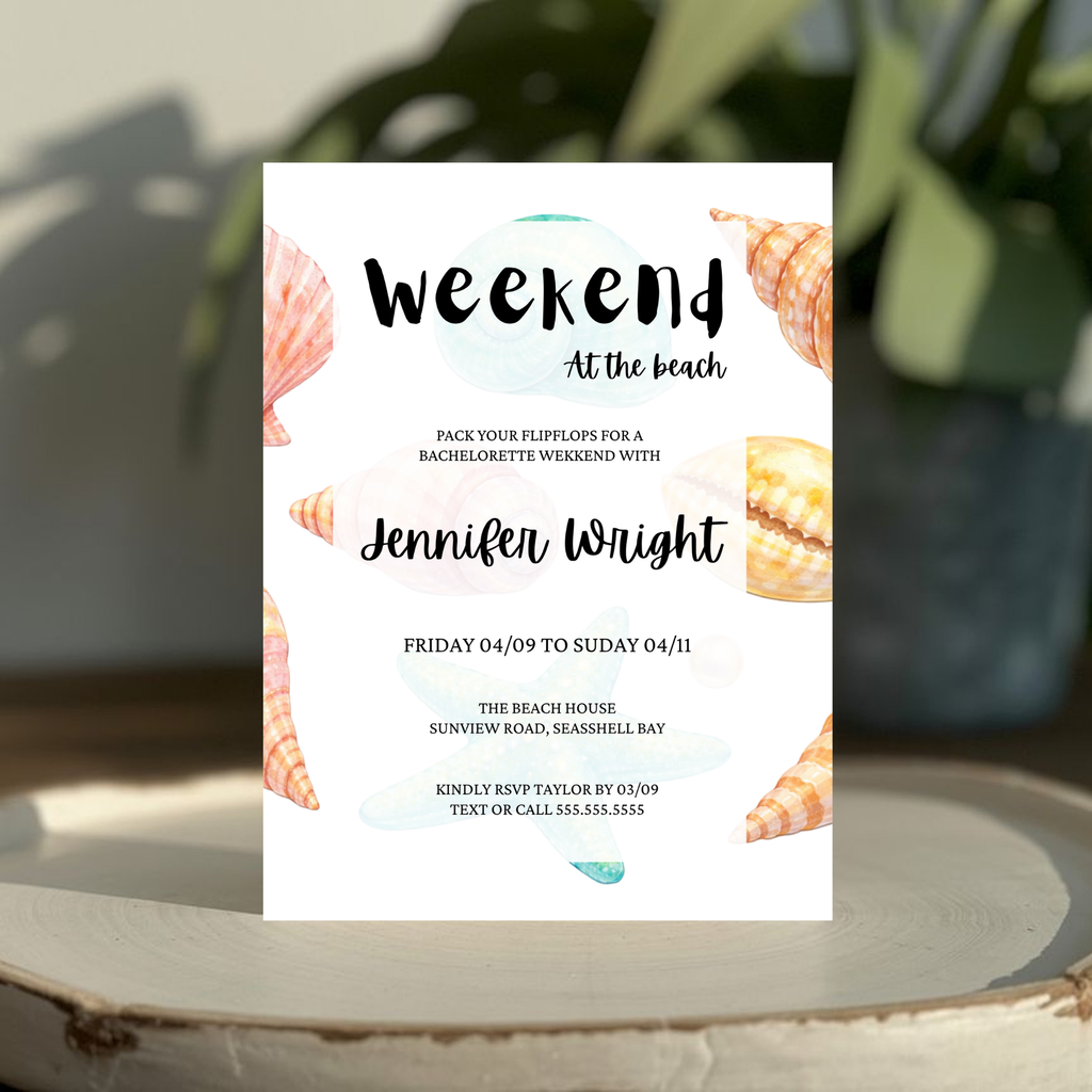 Seashell Bridal Shower Invitation
