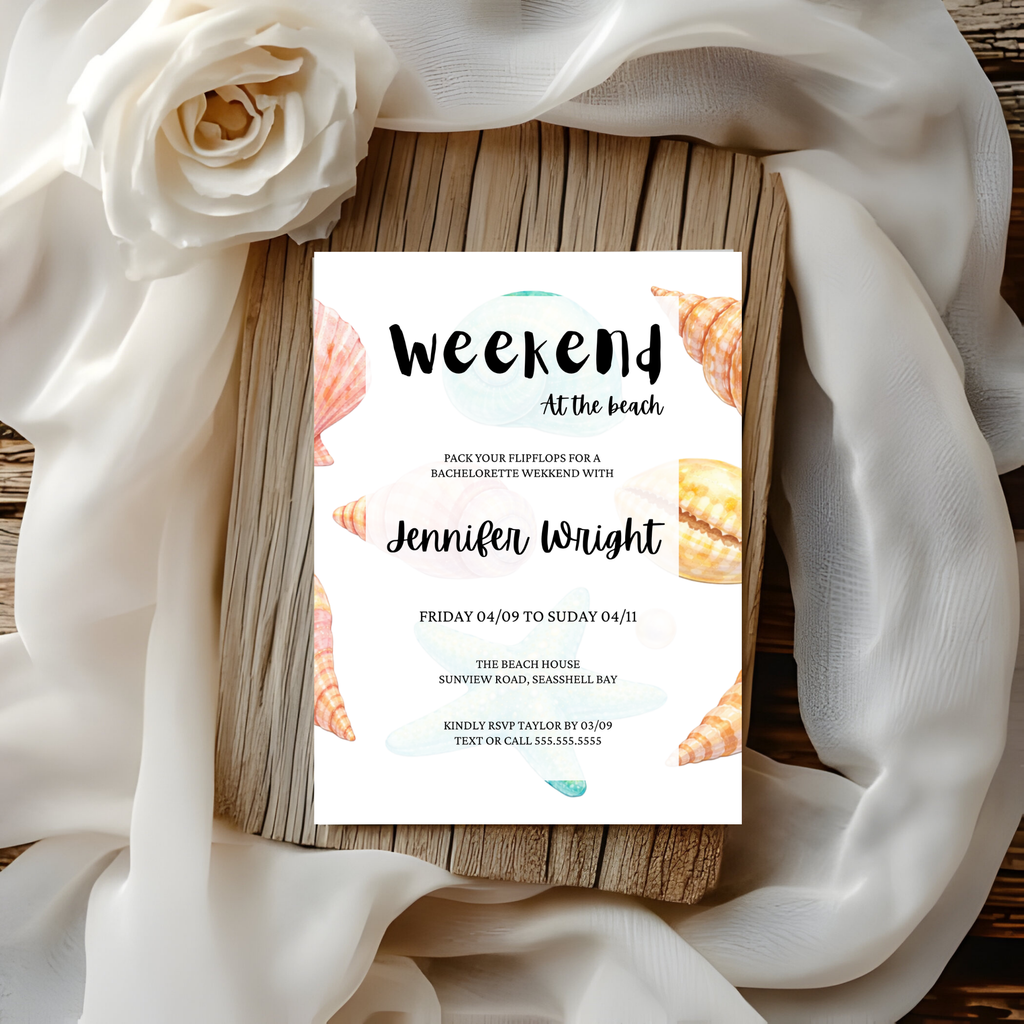 Seashell Bridal Shower Invitation