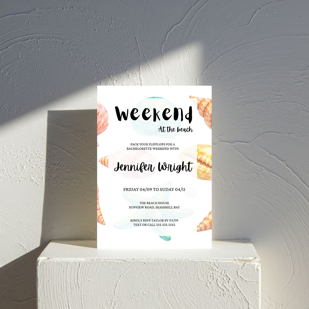 Seashell Bridal Shower Invitation