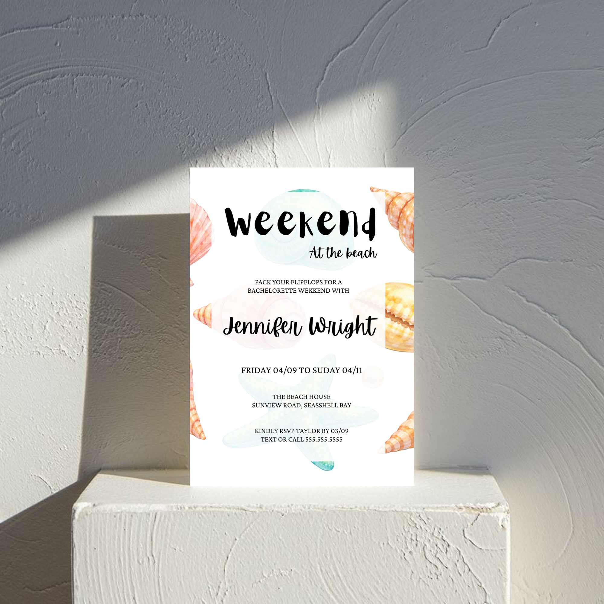 Seashell Bridal Shower Invitation