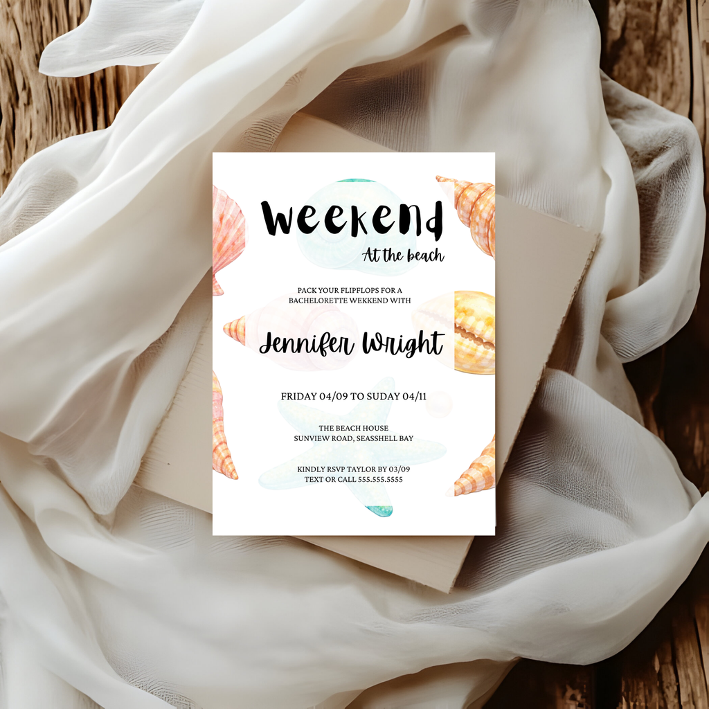 Seashell Bridal Shower Invitation