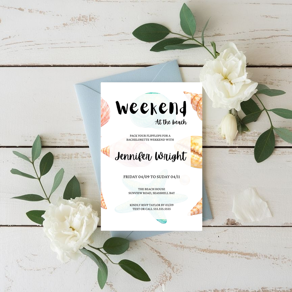 Seashell Bridal Shower Invitation