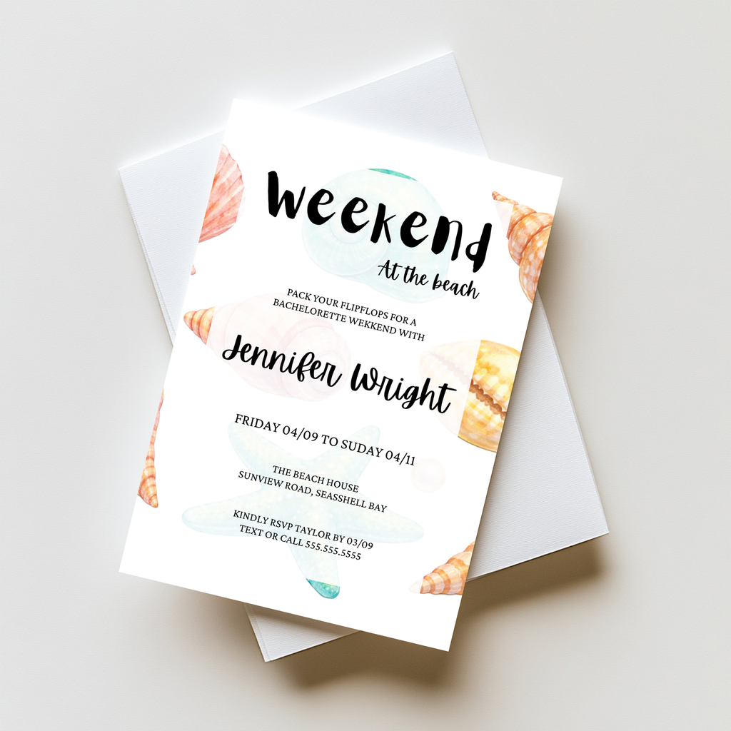 Seashell Bridal Shower Invitation