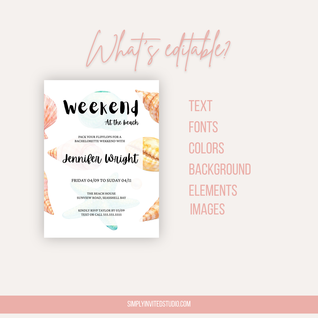 Seashell Bridal Shower Invitation