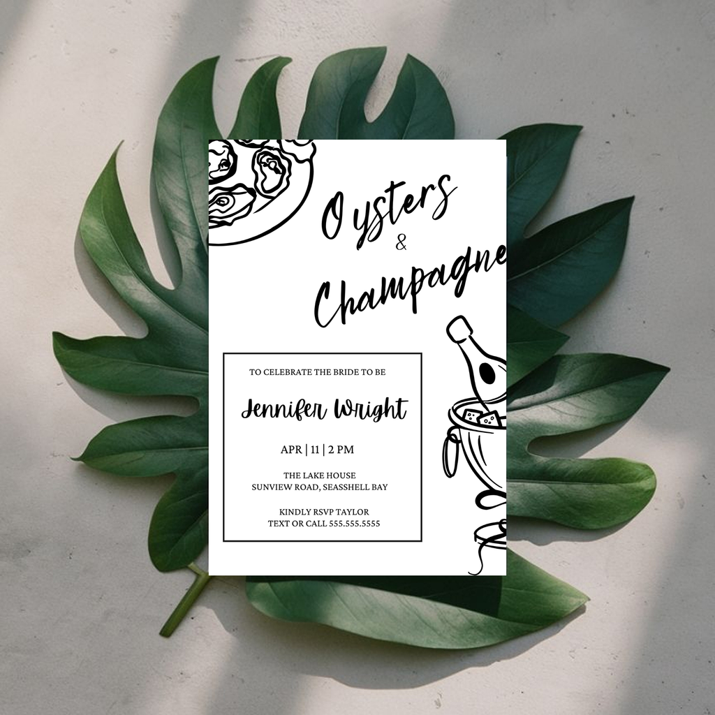 Oysters & Champagne Bridal Shower Invitation