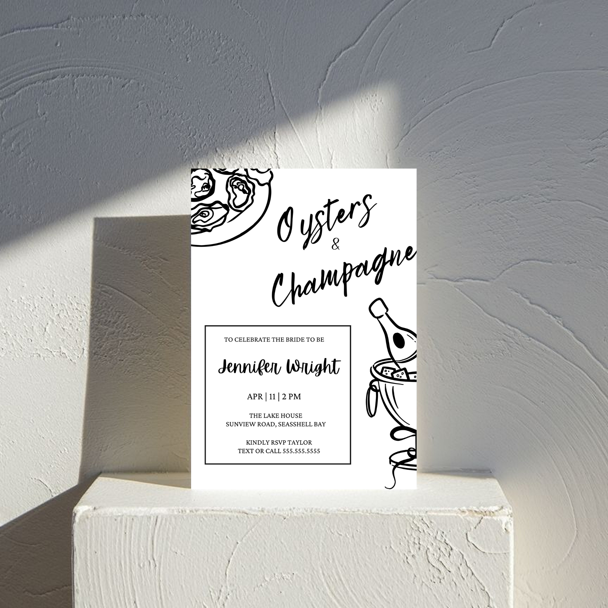 Oysters & Champagne Bridal Shower Invitation