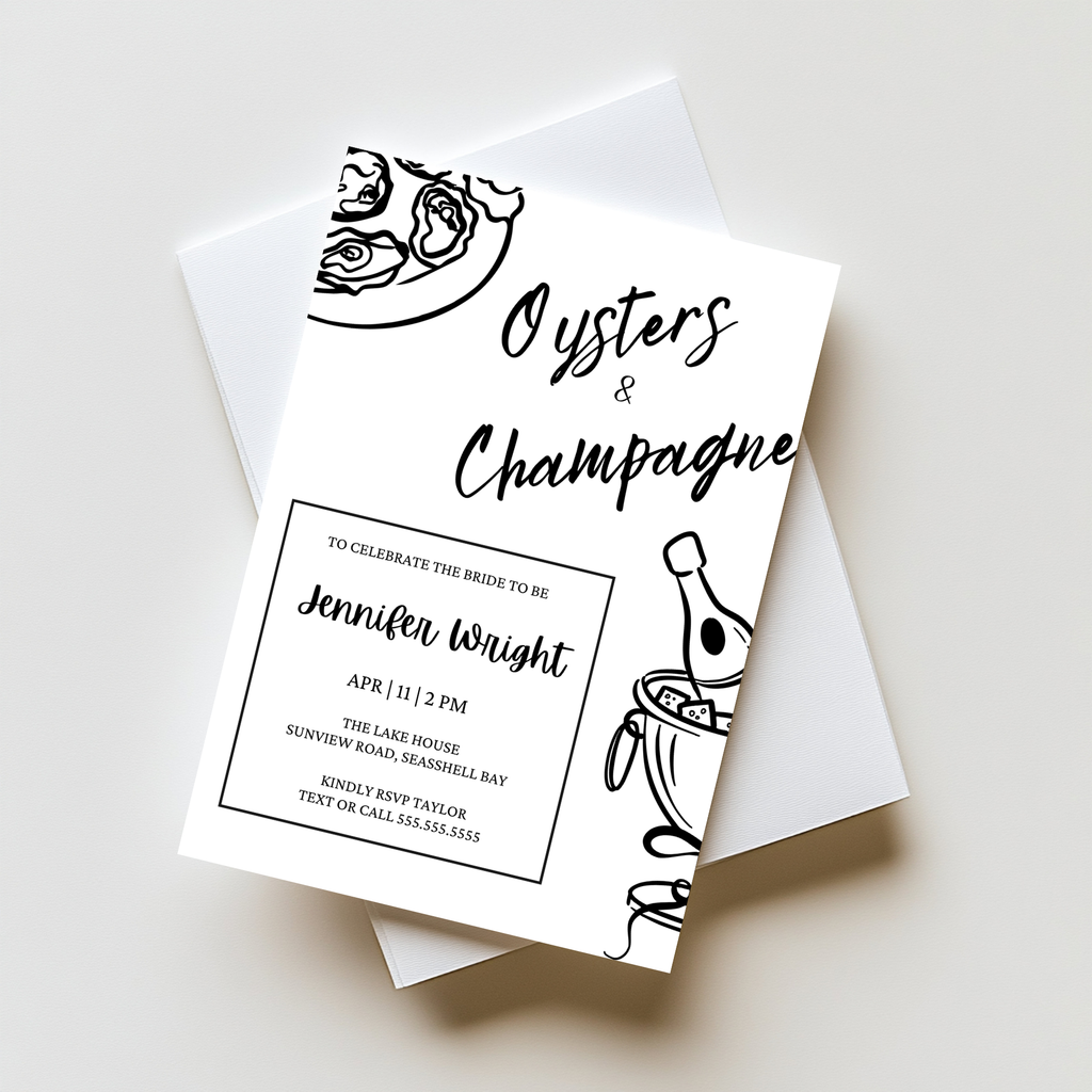 Oysters & Champagne Bridal Shower Invitation