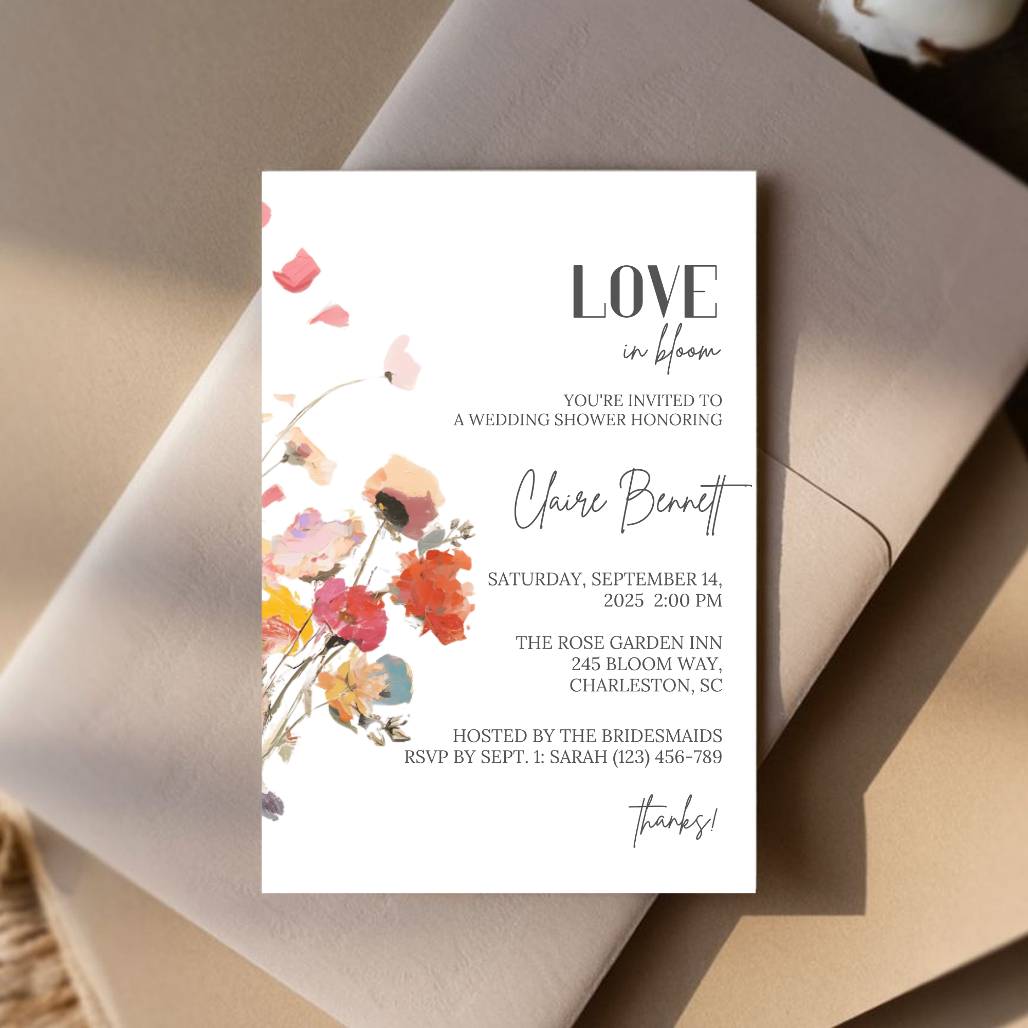 Floral Bridal Shower Invitation