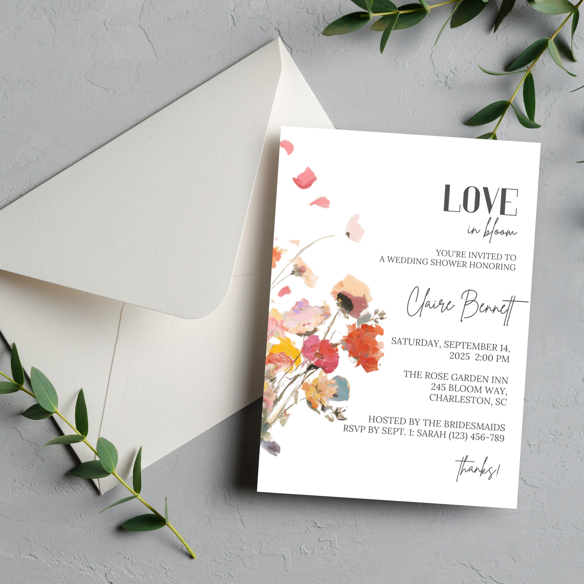 Floral Bridal Shower Invitation