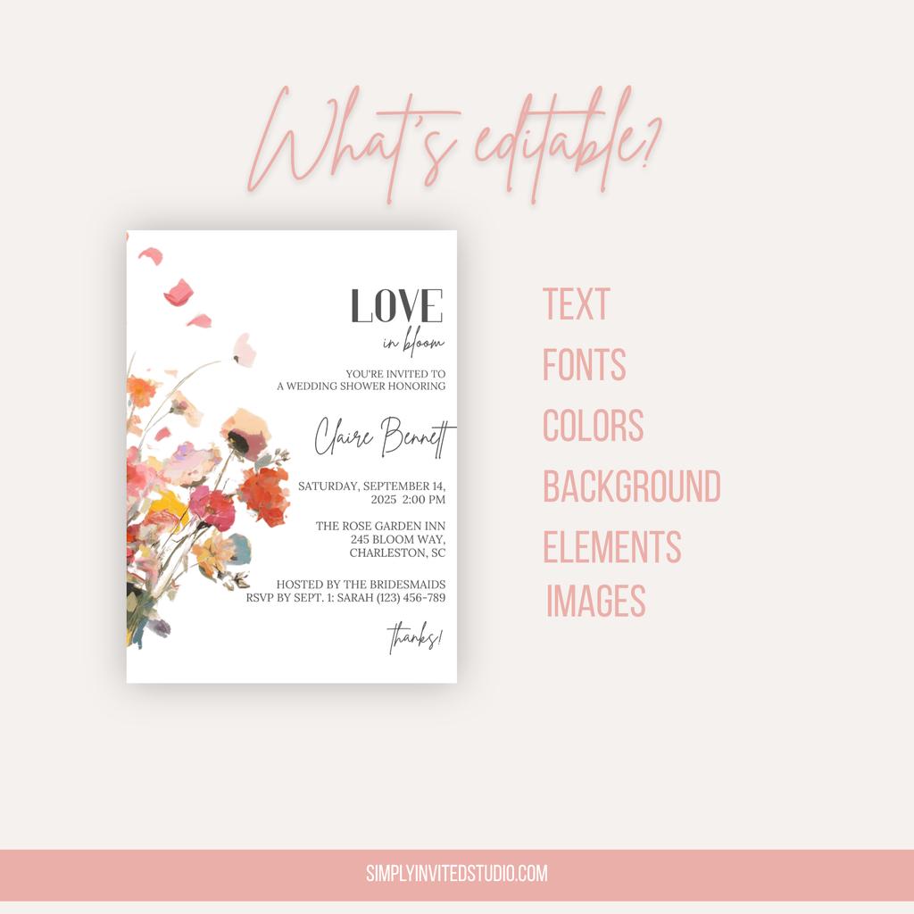 Floral Bridal Shower Invitation